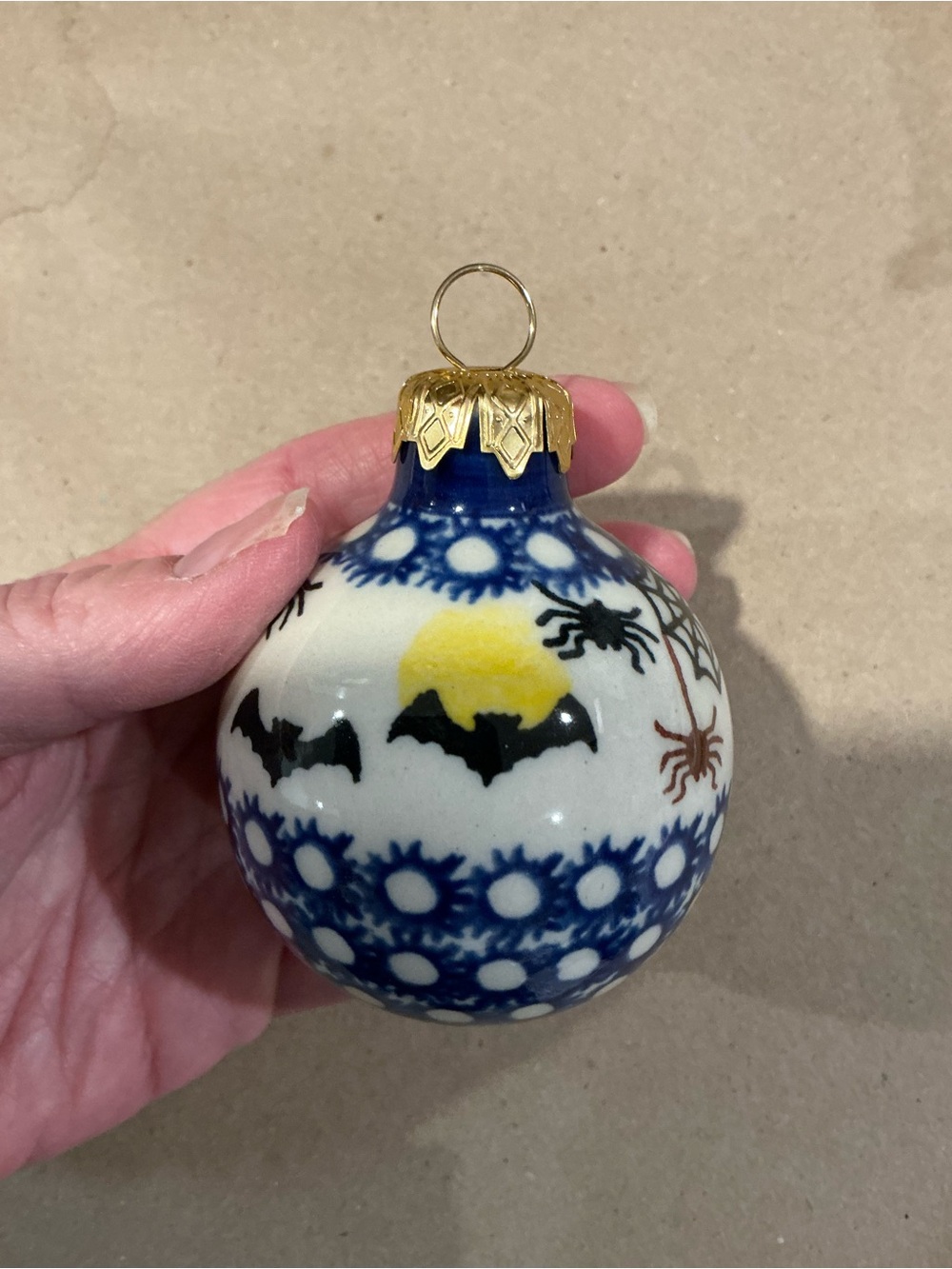 Genuine Polish Pottery Halloween Ceramic Ornament - NWTs!